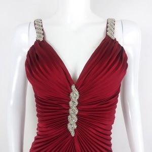 Red Beaded Gown - Medium